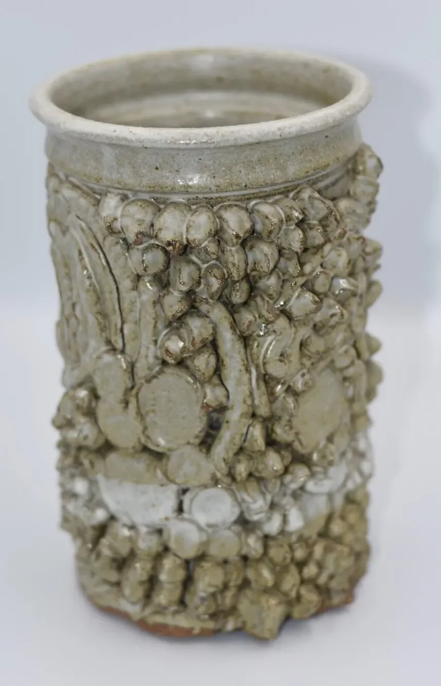 MCM Handmade Sculpture Studio Art Pottery Gres Glazed Brutalist Statement Vase
